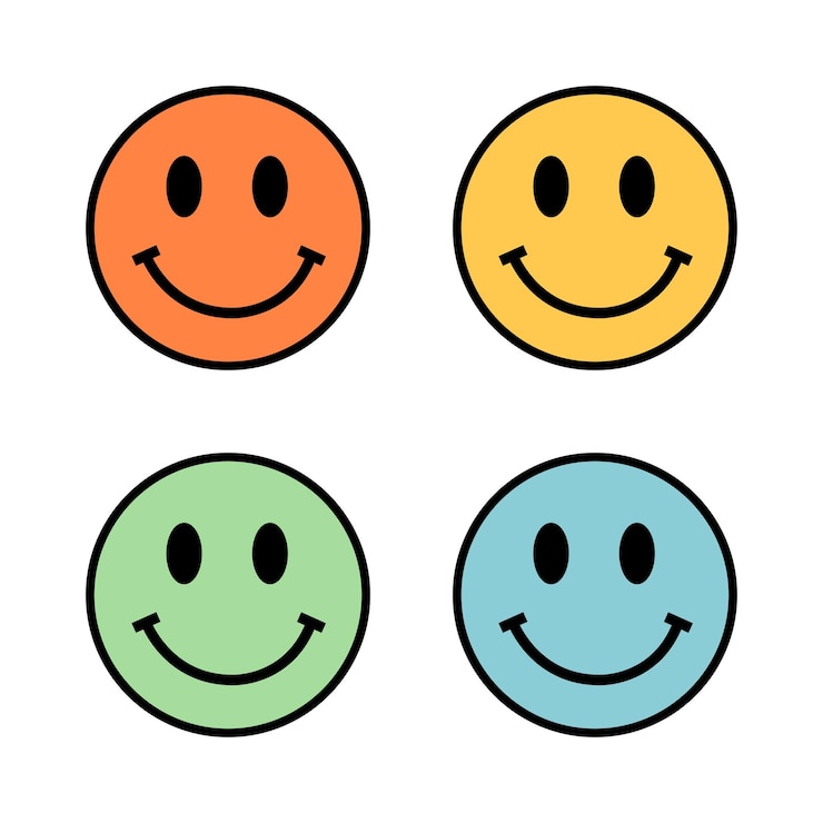 Vettore vector smile happy face icon in più colori