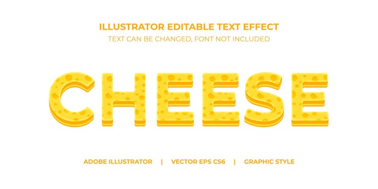 Vector Text Effect Illustrator Graphic Style Cheese