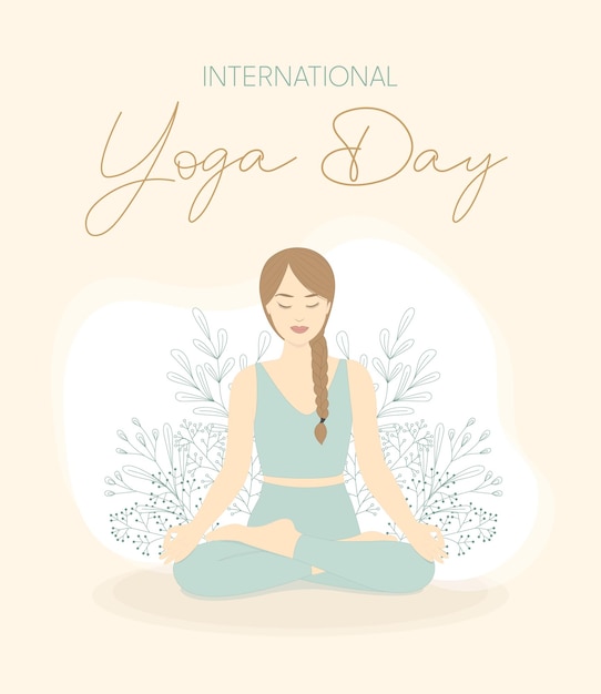 Vector Yoga illustrazione Yoga Day Poster Design