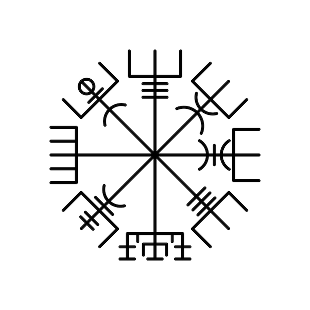 Vegvisir vero contorno silhouette