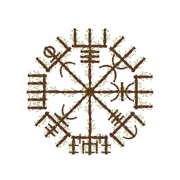 Vegvisir vero simbolo di rami in grassetto