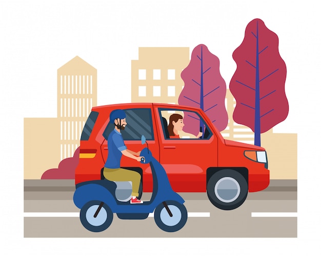 Veicolo e motocicletta con conducente