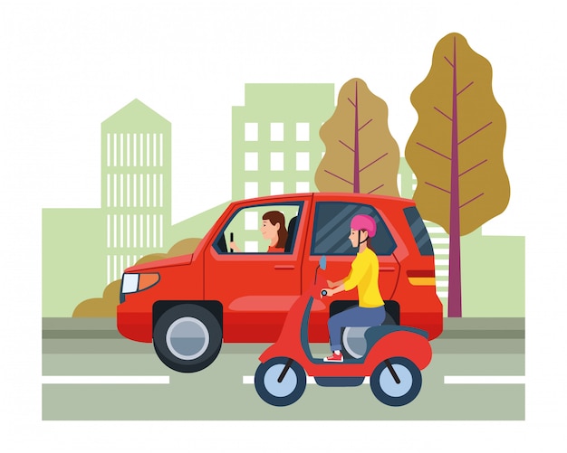Veicolo e motocicletta con conducente