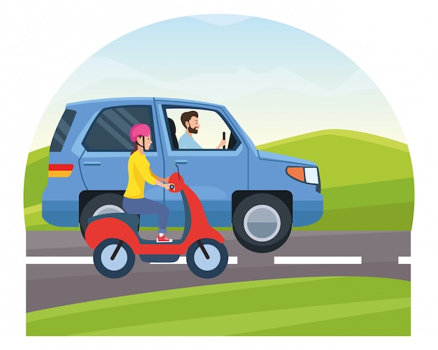 Veicolo e motocicletta con conducente