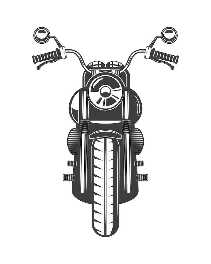 Vettore veicolo moto nero del lato anteriore