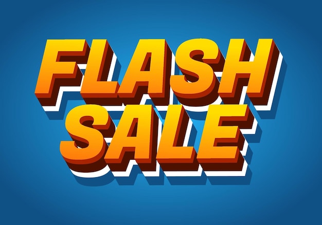 Venda flash Effetto di testo in stile 3D per la promozione digitale o pint