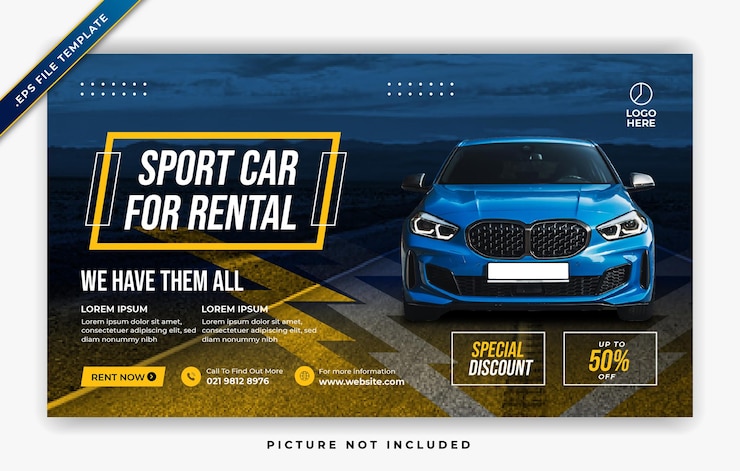 Vettore vendita auto noleggio banner web poster social media e design modello post promozione