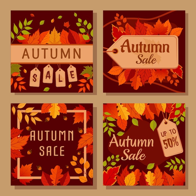 Vendita autunnale in stile marrone scuro Social Media Post Design