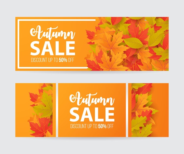 Vendita autunnale modello banner vettore