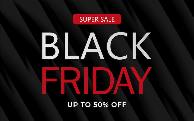 Vendita del Black Friday. Banner, poster, logo su sfondo scuro