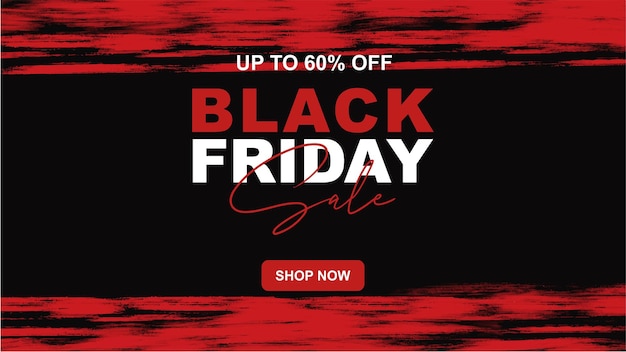 Vendita del black friday con pennello rosso
