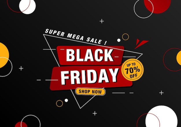 Vendita di Black Friday vettoriale con sfondo geometrico