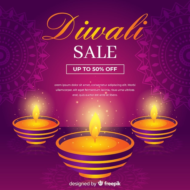 Vendita di diwali realistica