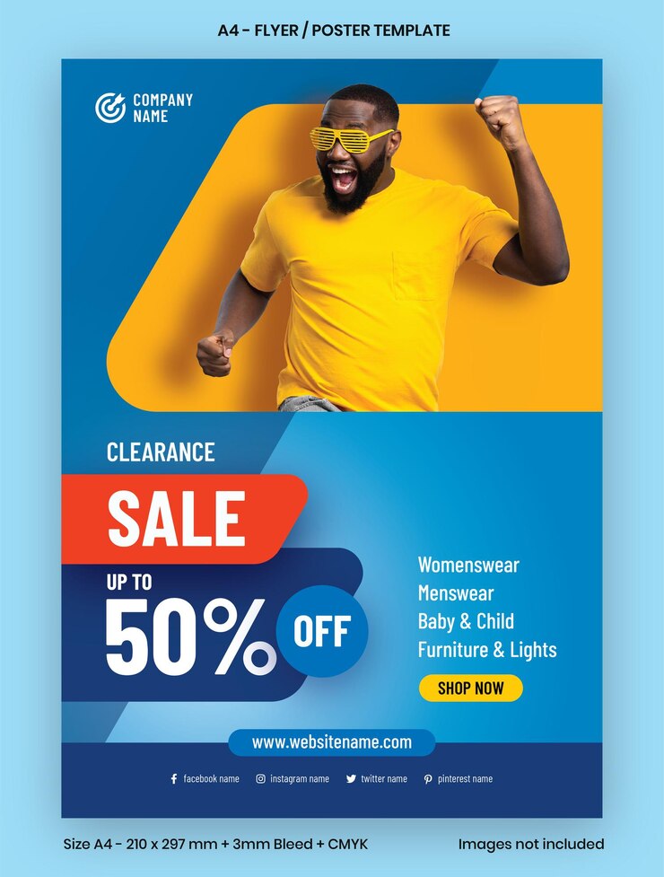 Vendita di liquidazione e offerte modello di volantino o poster in formato A4