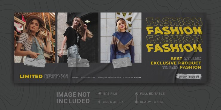 Vettore vendita di moda facebook copertina modello banner promozione aziendale marketing digitale design streetwear