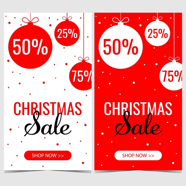 Vettore vendita di natale e banner sconto.