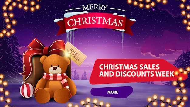 Vendita di Natale e banner settimana sconto