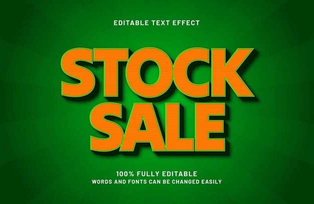 vendita di scorte effetto di testo modificabile in stile di testo di vendita e sconto