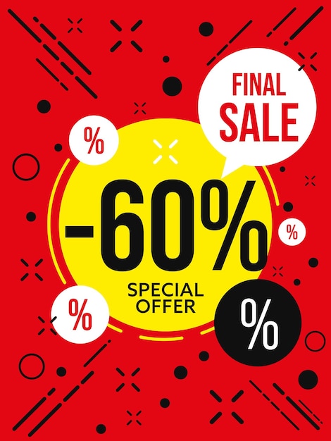 Vendita finale con offerta speciale fino alla percentuale