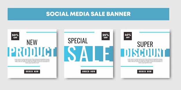 Vendita social media post modelli di design vector set sfondi