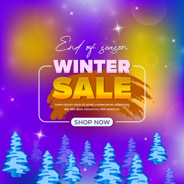 vendita speciale invernale offerta flyer poster banner background design