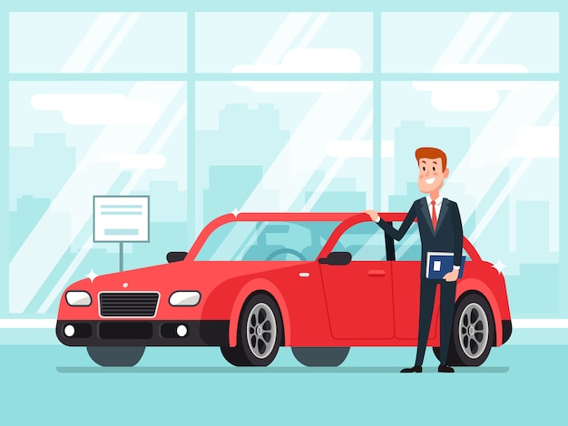 Venditore di auto in concessionaria
