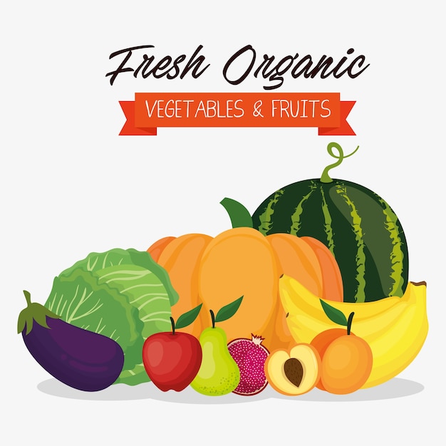 verdure fresche e frutta cibo sano