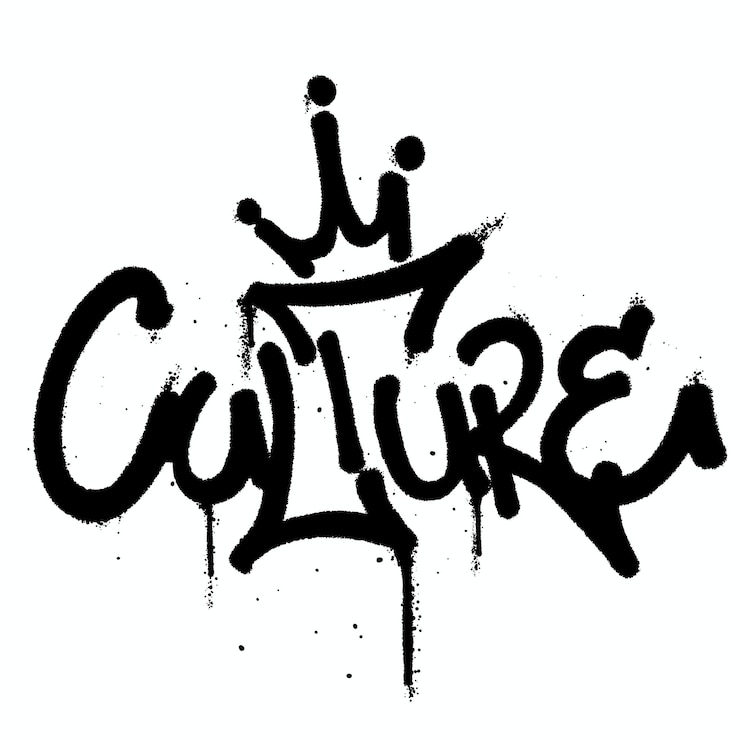 Vettore vernice spray graffiti parola cultura vettore isolato