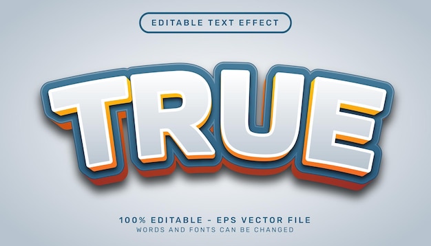 Vero modello di effetto di testo modificabile in 3D