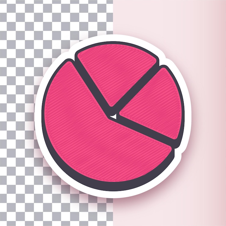 Vettore versatile red sticker vector pie chart icon design con sfondo personalizzabile