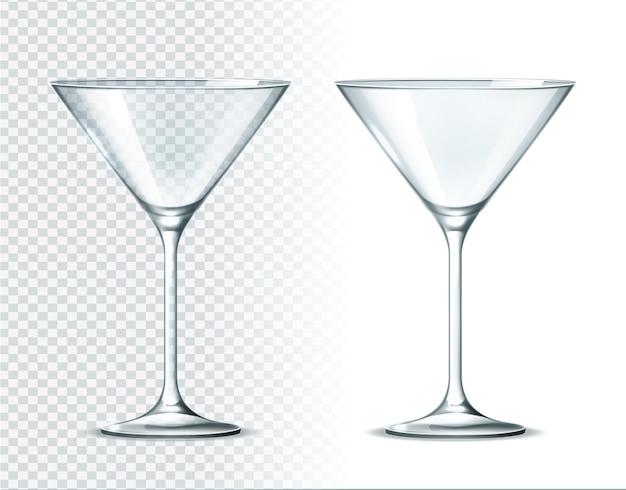 Vetreria martini realistica per bevande alcoliche