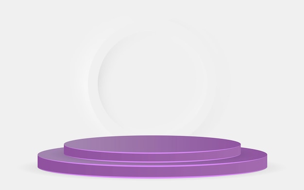 vettore 3d Display podio astratto viola su sfondo bianco