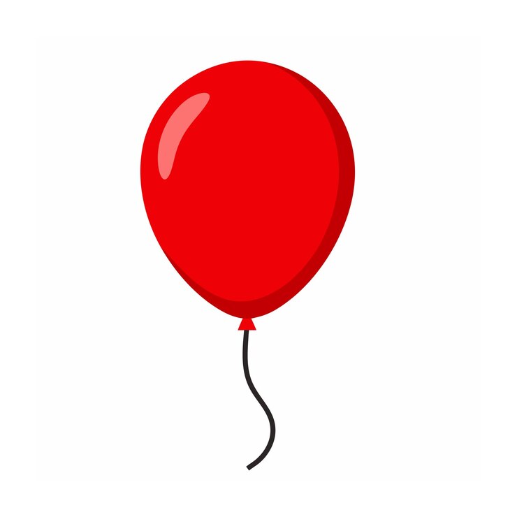 Vettore vettore a palloncino rosso su sfondo bianco