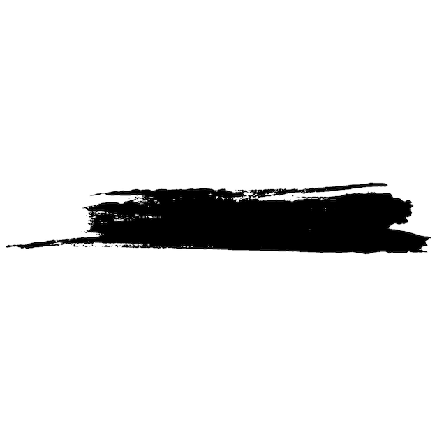 Vettore Acquarello dipinto a pennello nero Elemento di design disegnato a mano isolato su sfondo bianco