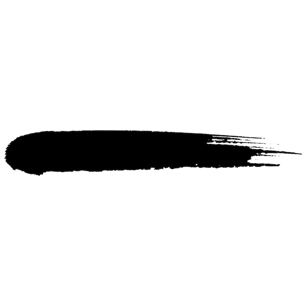Vettore Acquarello dipinto a pennello nero Elemento di design disegnato a mano isolato su sfondo bianco