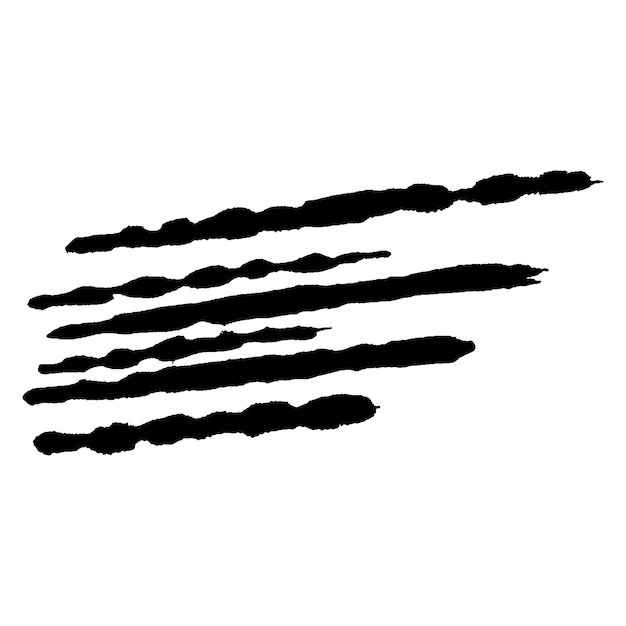 Vettore Acquarello dipinto a pennello nero Elemento di design disegnato a mano isolato su sfondo bianco
