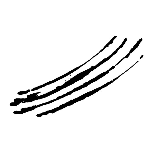 Vettore Acquarello dipinto a pennello nero Elemento di design disegnato a mano isolato su sfondo bianco