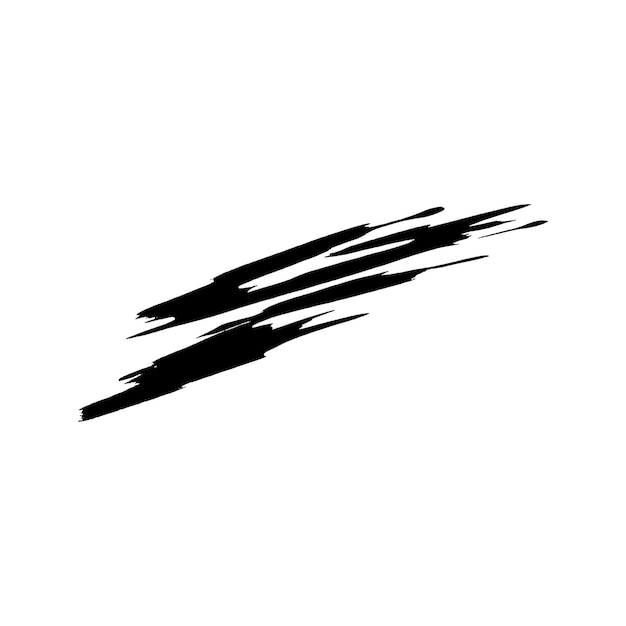 Vettore Acquarello dipinto a pennello nero Elemento di design disegnato a mano isolato su sfondo bianco