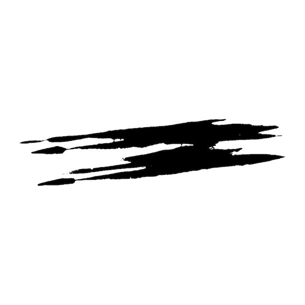 Vettore Acquarello dipinto a pennello nero Elemento di design disegnato a mano isolato su sfondo bianco
