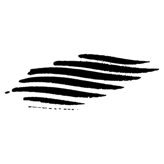 Vettore Acquarello dipinto a pennello nero Elemento di design disegnato a mano isolato su sfondo bianco