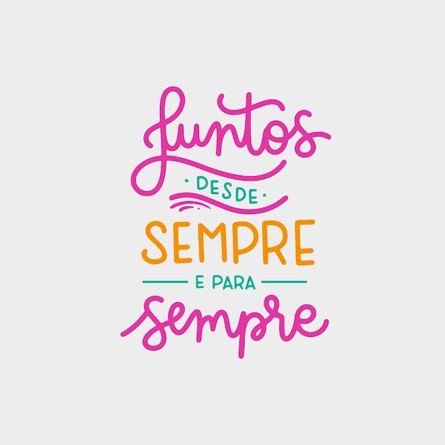 Vettore amici speciali amano brasiliano portoghese lettere decorative