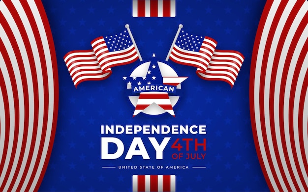 Vettore bandiera per la celebrazione della Giornata dell'Indipendenza americana