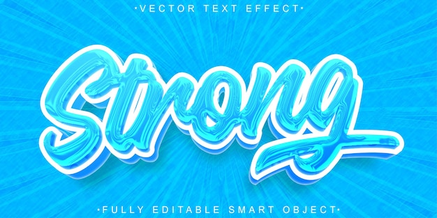 Vettore blu forte Effetto di testo dell'oggetto intelligente completamente modificabile