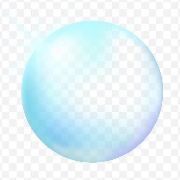 Vettore vettore blu sfera di vetro trasparente vetro o palla bolla lucida lucida