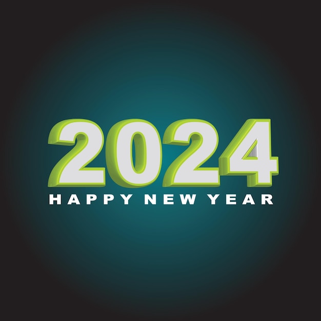 Vettore buon anno nuovo 2024 3d moderno minimal background design
