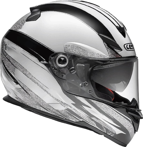 Vettore casco motocicletta testa del conducente motocicletta 3d vettore realistico