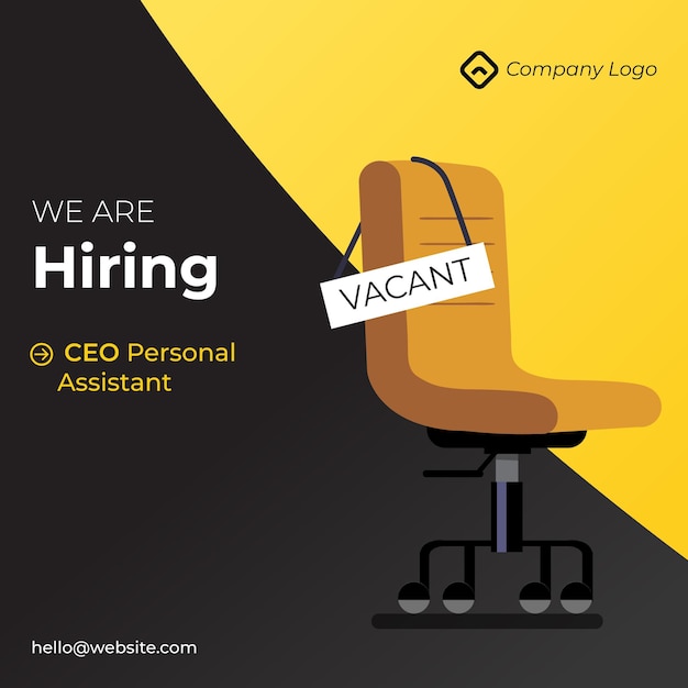 Vettore che stiamo assumendo e reclutamento di posti di lavoro personalizzabili Social Media Design e Banner Template