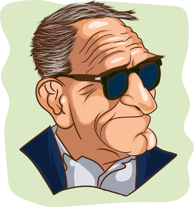 Vettore vettore civettuolo dell'uomo d'affari del nonno