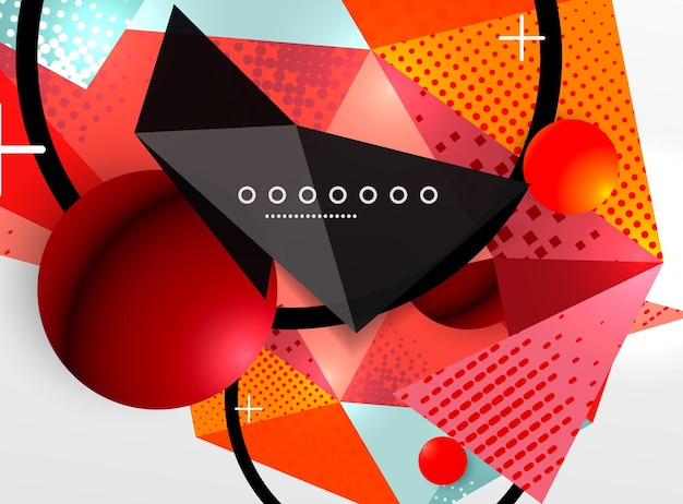 Vettore colore geometrica composizione astratta elementi di design triangolari e poligonali sfondo techno digitale