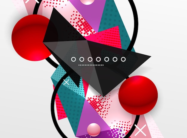 Vettore colore geometrica composizione astratta elementi di design triangolari e poligonali sfondo techno digitale